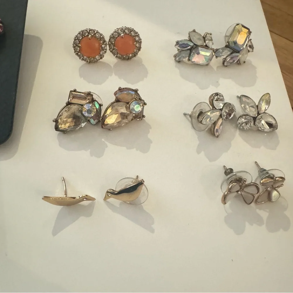 Kate Spade and J. Crew Women's Multi-Color Earring Set- Lot of 11 Pairs